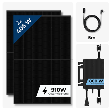 810W Balkonkraftwerk Komplettset – 2x Photowatt 405W Bifazial Solarmodul + 800W WLAN Wechselrichter