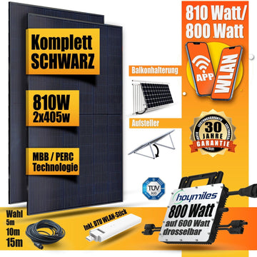Set: Set: DAH PV Unit: 2 x 420 Watt + Balkonhalterung + 2x 2m MC4