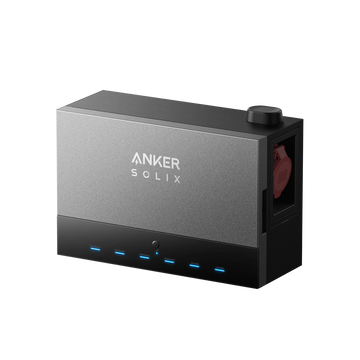 Anker SOLIX Power Dock mit rotem Hochstrom-Anschlussstecker