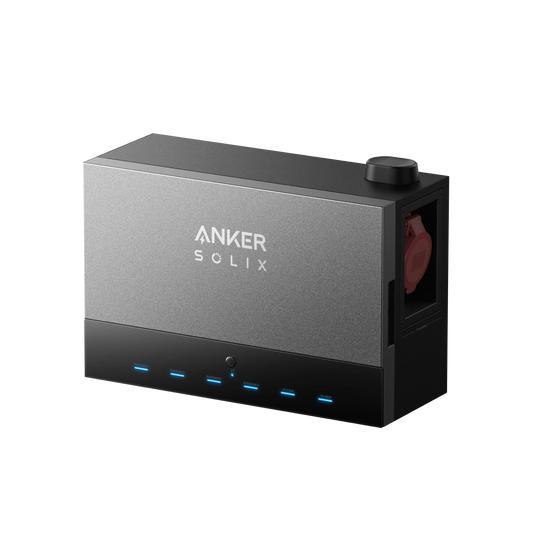 Anker SOLIX Power Dock mit rotem Hochstrom-Anschlussstecker