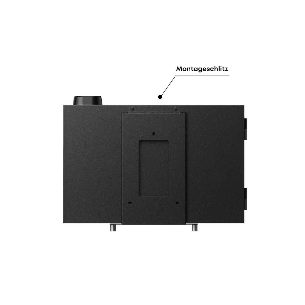 Rückseite des Anker SOLIX Power Dock mit Montagehinweis