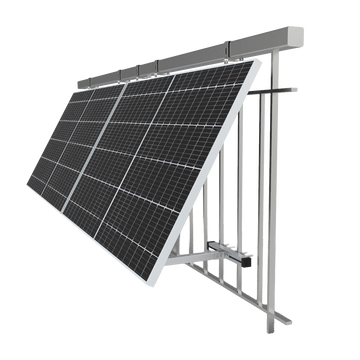 Balkonhalterung mit Solarmodul am Balkongeländer montiert