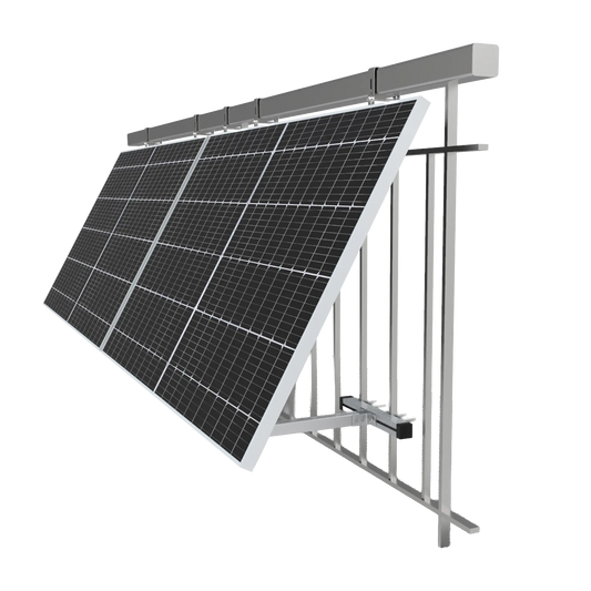 Balkonhalterung mit Solarmodul am Balkongeländer montiert
