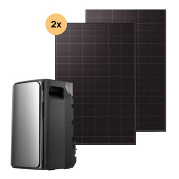 Balkonkraftwerk-Set mit EcoFlow STREAM Ultra Speicher und zwei Solarmodulen