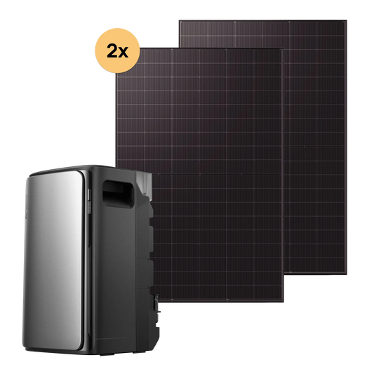 Balkonkraftwerk-Set mit EcoFlow STREAM Ultra Speicher und zwei Solarmodulen