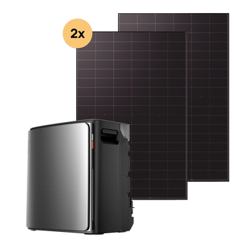 Balkonkraftwerk-Set mit EcoFlow STREAM Ultra X Speicher und zwei Solarmodulen