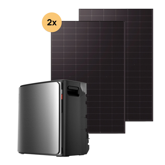 Balkonkraftwerk-Set mit EcoFlow STREAM Ultra X Speicher und zwei Solarmodulen