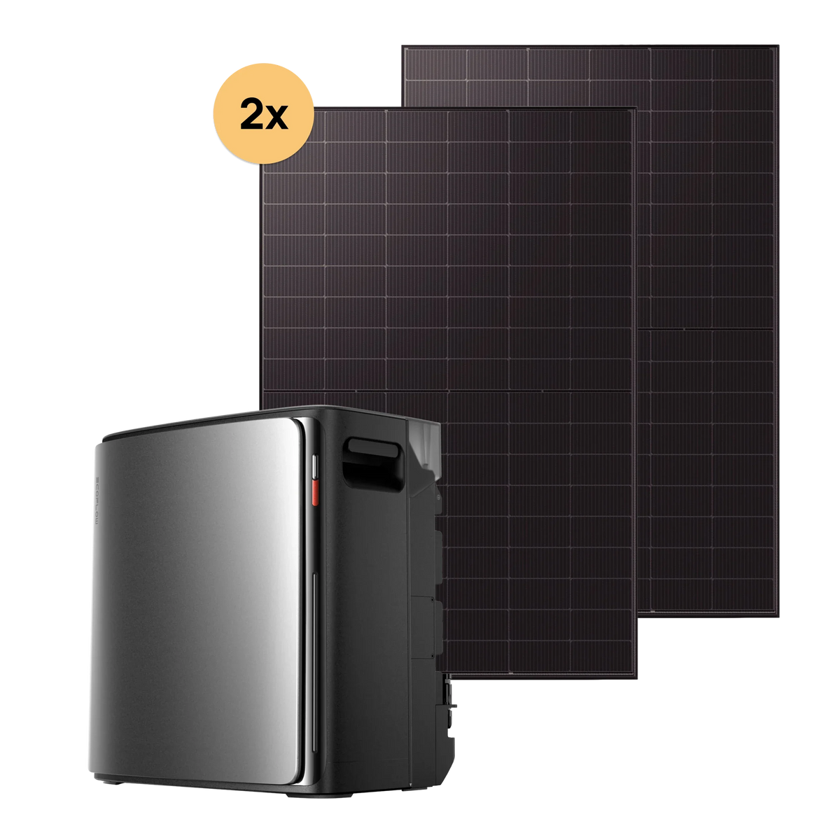 Balkonkraftwerk-Set mit EcoFlow STREAM Ultra X Speicher und zwei Solarmodulen