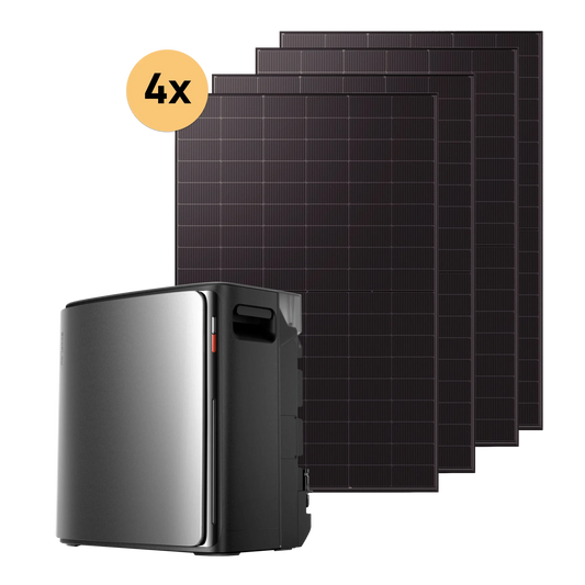 Balkonkraftwerk-Set mit EcoFlow STREAM Ultra X Speicher und vier Solarmodulen
